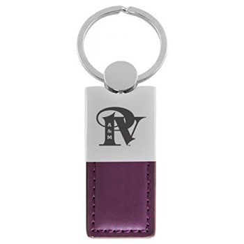 Modern Leather and Metal Keychain - Prairie View A&M Panthers