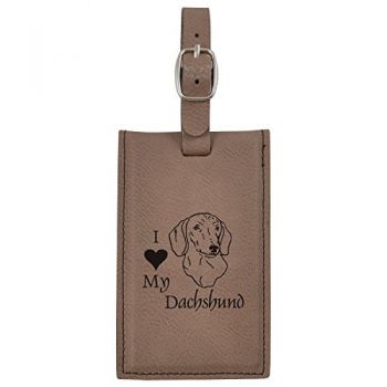 Travel Baggage Tag with Privacy Cover  - I Love My Dachshund