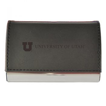 PU Leather Business Card Holder - Utah Utes