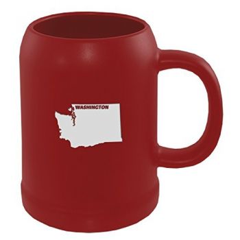 22 oz Ceramic Stein Coffee Mug - Washington State Outline - Washington State Outline