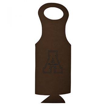 Velour Leather Wine Tote Carrier - Appalachian State Mountaineers