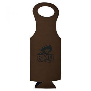 Velour Leather Wine Tote Carrier - Robert Morris Colonials
