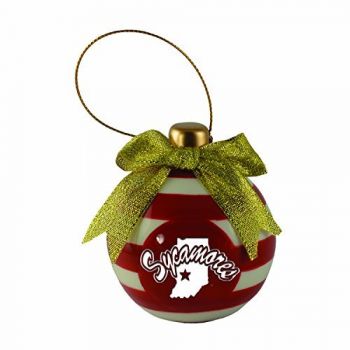 Ceramic Christmas Ball Ornament - Indiana State Sycamores