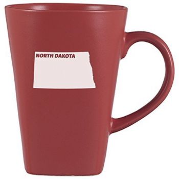 14 oz Square Ceramic Coffee Mug - North Dakota State Outline - North Dakota State Outline