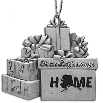 Pewter Gift Display Christmas Tree Ornament - Alaska Home Themed - Alaska Home Themed