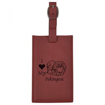 Travel Baggage Tag with Privacy Cover  - I Love My Pekingese