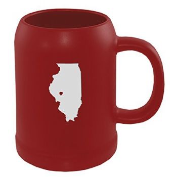 22 oz Ceramic Stein Coffee Mug - I Heart Illinois - I Heart Illinois