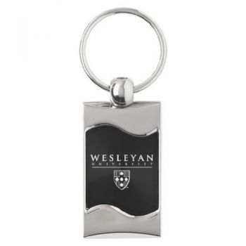 Keychain Fob with Wave Shaped Inlay - Wesleyan University 