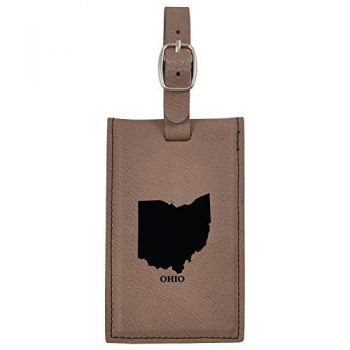 Travel Baggage Tag with Privacy Cover - Ohio State Outline - Ohio State Outline