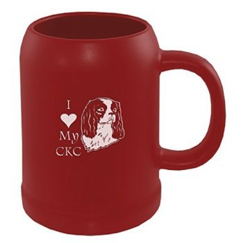 22 oz Ceramic Stein Coffee Mug  - I Love My Cavalier King Charles