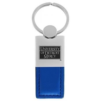 Modern Leather and Metal Keychain - Detroit Mercy Titans