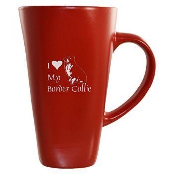 16 oz Square Ceramic Coffee Mug  - I Love My Border Collie