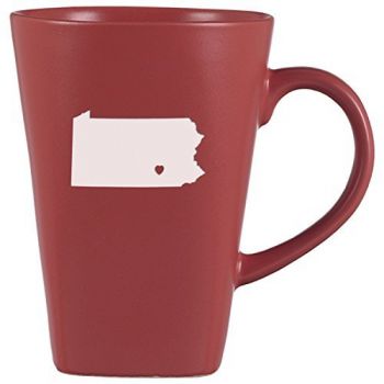 14 oz Square Ceramic Coffee Mug - I Heart Pennsylvania - I Heart Pennsylvania