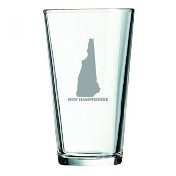 16 oz Pint Glass  - New Hampshire State Outline - New Hampshire State Outline