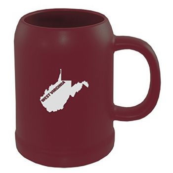 22 oz Ceramic Stein Coffee Mug - West Virginia State Outline - West Virginia State Outline