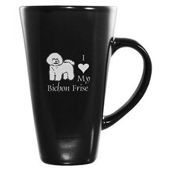 16 oz Square Ceramic Coffee Mug  - I Love My Bichon Frise