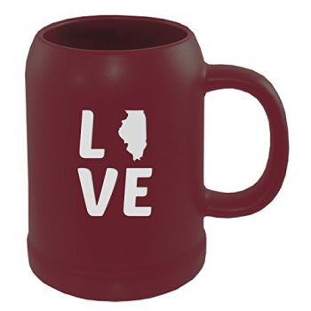 22 oz Ceramic Stein Coffee Mug - Illinois Love - Illinois Love
