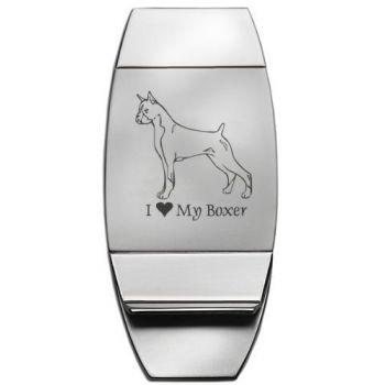 Stainless Steel Money Clip  - I Love My Boxer