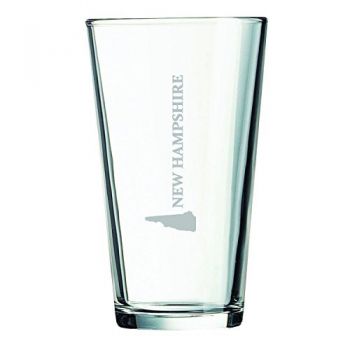 16 oz Pint Glass  - New Hampshire State Outline - New Hampshire State Outline