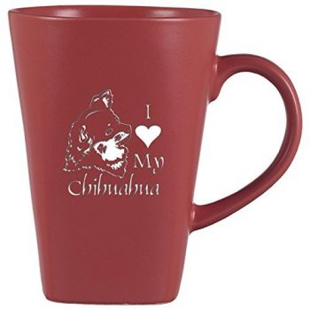 14 oz Square Ceramic Coffee Mug  - I Love My Chihuahua