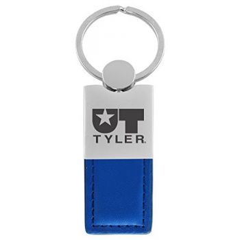 Modern Leather and Metal Keychain - UT Tyler Patriots