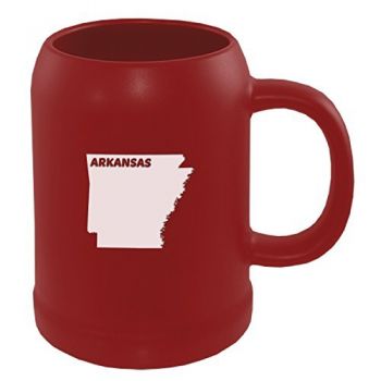 22 oz Ceramic Stein Coffee Mug - Arkansas State Outline - Arkansas State Outline