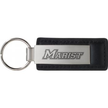 Stitched Leather and Metal Keychain - Marist Red Foxes