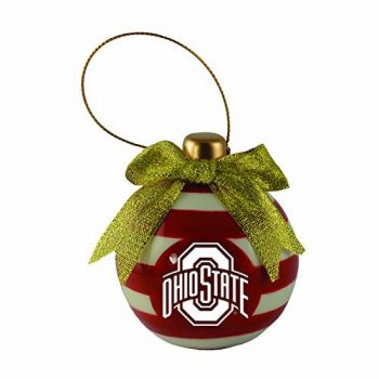 Ceramic Christmas Ball Ornament - Ohio State Buckeyes