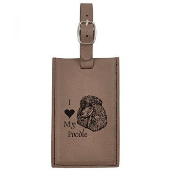 Travel Baggage Tag with Privacy Cover  - I Love My Poodle