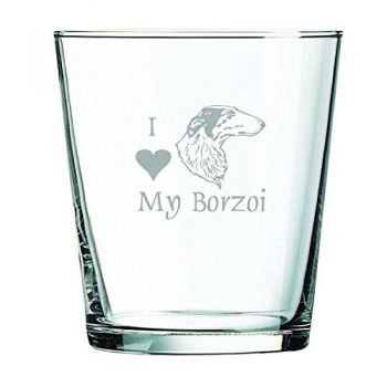 13 oz Cocktail Glass  - I Love My Borzoi