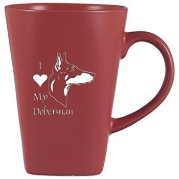 14 oz Square Ceramic Coffee Mug  - I Love My Doberman Pinscher