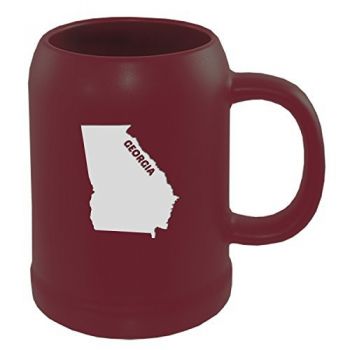 22 oz Ceramic Stein Coffee Mug - Georgia State Outline - Georgia State Outline