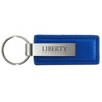 Stitched Leather and Metal Keychain - Liberty Flames