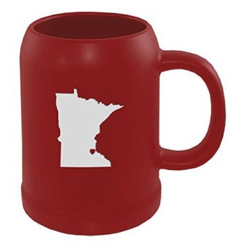 22 oz Ceramic Stein Coffee Mug - I Heart Minnesota - I Heart Minnesota