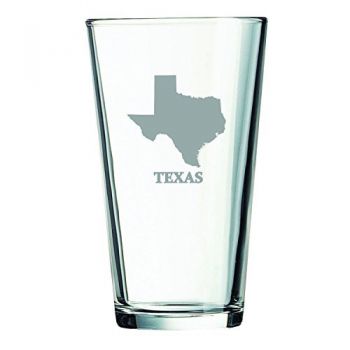 16 oz Pint Glass  - Texas State Outline - Texas State Outline