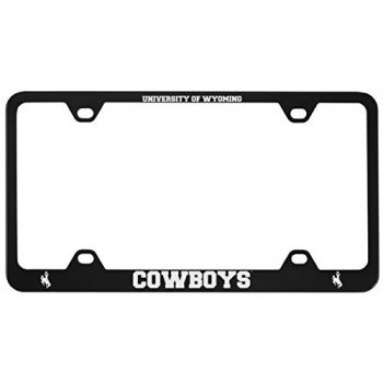 Stainless Steel License Plate Frame - Wyoming Cowboys