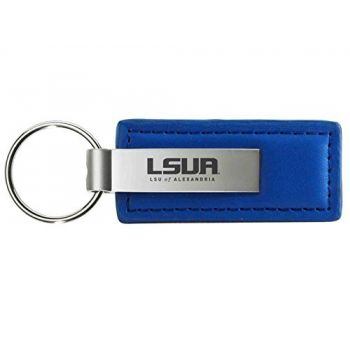 Stitched Leather and Metal Keychain - LSUA Generals