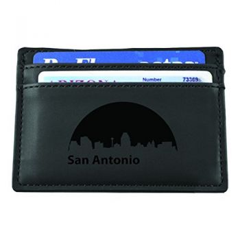 Slim Wallet with Money Clip - San Antonio City Skyline
