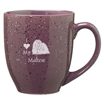 16 oz Ceramic Coffee Mug with Handle  - I Love My Maltese