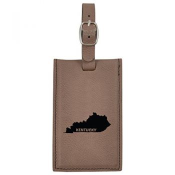 Travel Baggage Tag with Privacy Cover - Kentucky State Outline - Kentucky State Outline