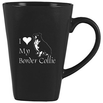 14 oz Square Ceramic Coffee Mug  - I Love My Border Collie