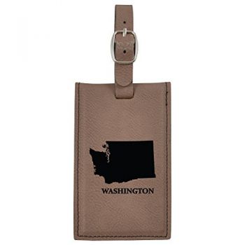 Travel Baggage Tag with Privacy Cover - Washington State Outline - Washington State Outline