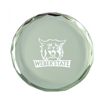 Crystal Paper Weight - Weber State Wildcats