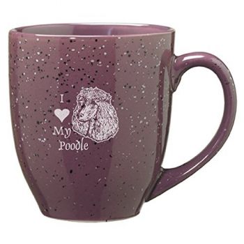 16 oz Ceramic Coffee Mug with Handle  - I Love My Poodle