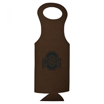 Velour Leather Wine Tote Carrier - Ohio State Buckeyes