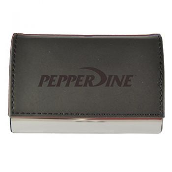 PU Leather Business Card Holder - Pepperdine Waves