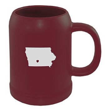 22 oz Ceramic Stein Coffee Mug - I Heart Iowa - I Heart Iowa