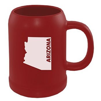 22 oz Ceramic Stein Coffee Mug - Arizona State Outline - Arizona State Outline