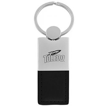 Modern Leather and Metal Keychain - Toledo Rockets