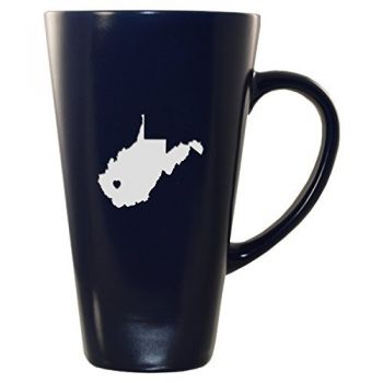 16 oz Square Ceramic Coffee Mug - I Heart West Virginia - I Heart West Virginia